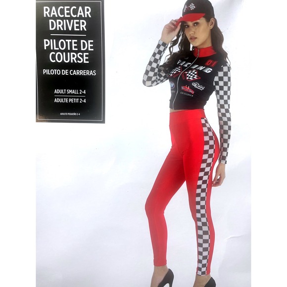 Amscan Pants - NWT Womens Race Car Driver Costume Small 2-4 Racing Halloween 3 Piece Outfit